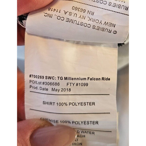 Star Wars Costume Toddler One Size Millennium Falcon Shirt Black White Vest Kids - Picture 8 of 8